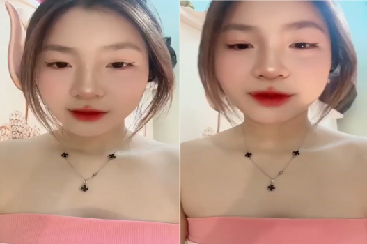 Cô nàng xinh tươi say mê chơi gần cửa sổ